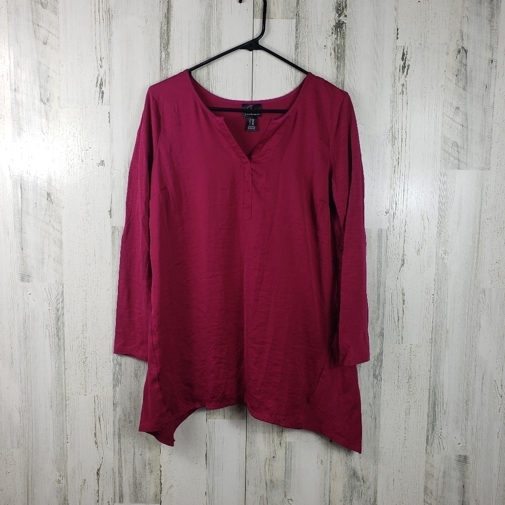 oh baby by motherhood maternity dark pink long sleeve shirt women's size M